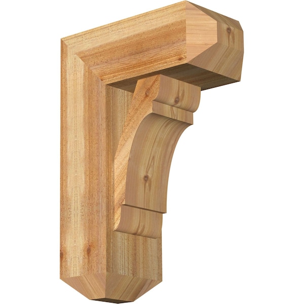 Ekena Millwork Olympic Craftsman Rough Sawn Bracket w/ Offset Brace, Western Red Cedar, 8"W x 18"D x 26"H BKT0806X18X26OLY04RWR - main